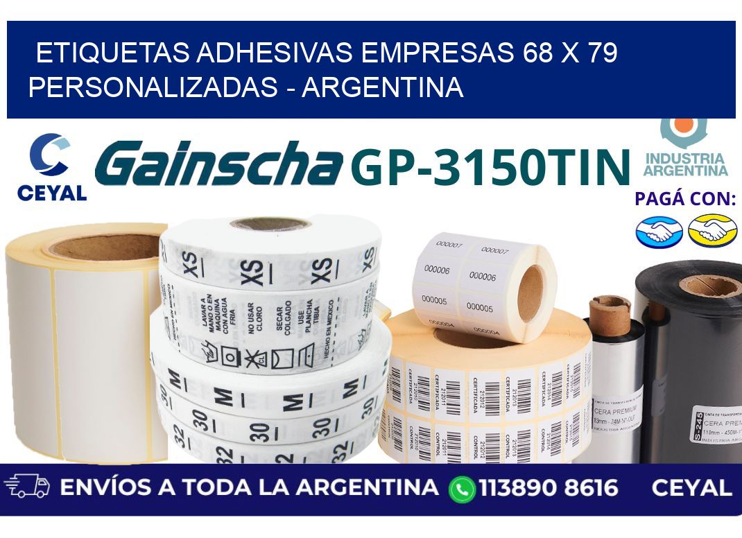 etiquetas adhesivas empresas 68 x 79 personalizadas – Argentina