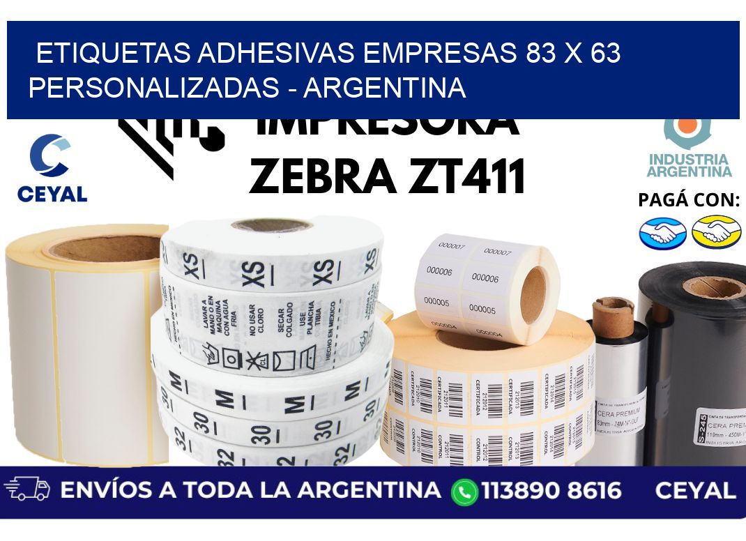 etiquetas adhesivas empresas 83 x 63 personalizadas - Argentina