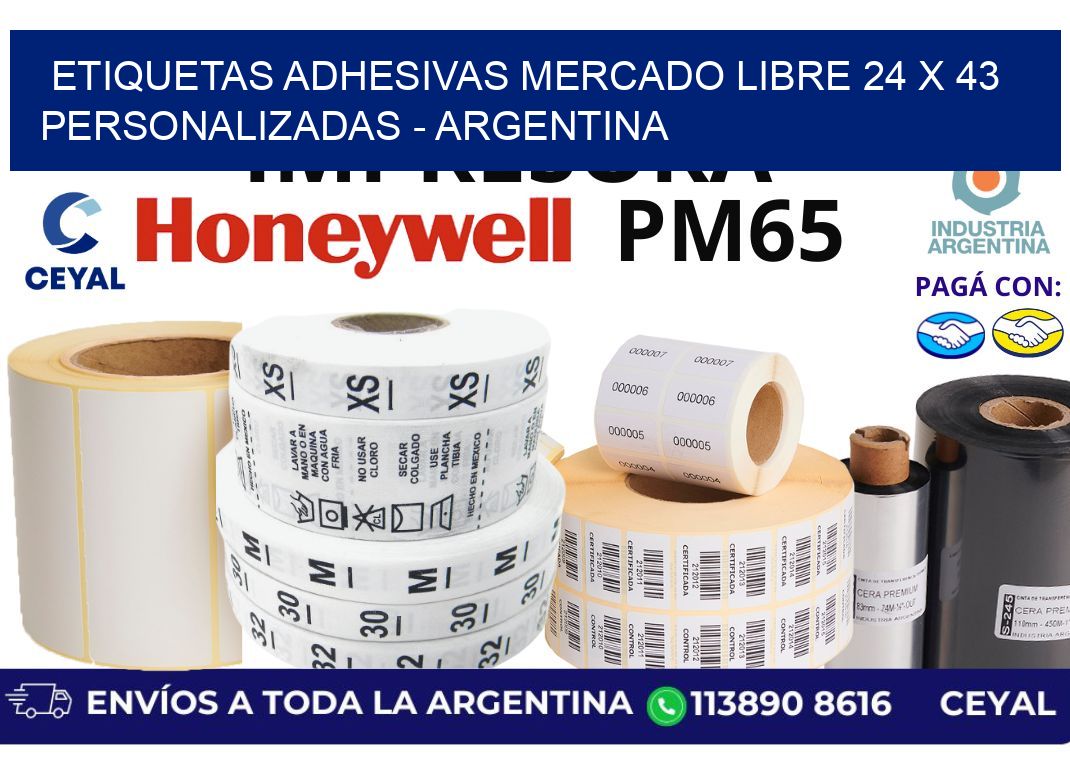 etiquetas adhesivas mercado libre 24 x 43 personalizadas – Argentina