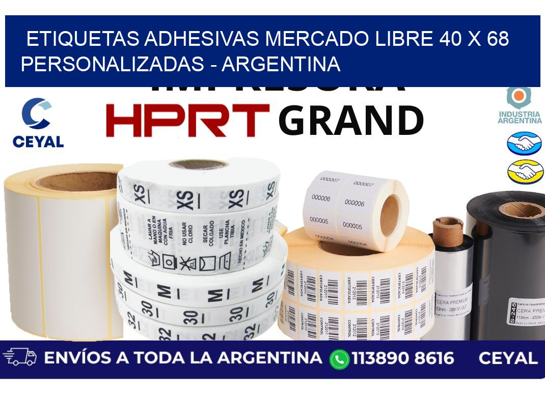 etiquetas adhesivas mercado libre 40 x 68 personalizadas – Argentina