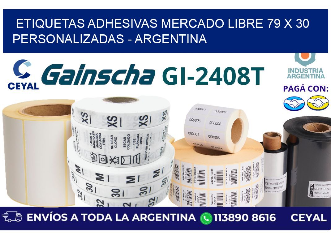 etiquetas adhesivas mercado libre 79 x 30 personalizadas - Argentina