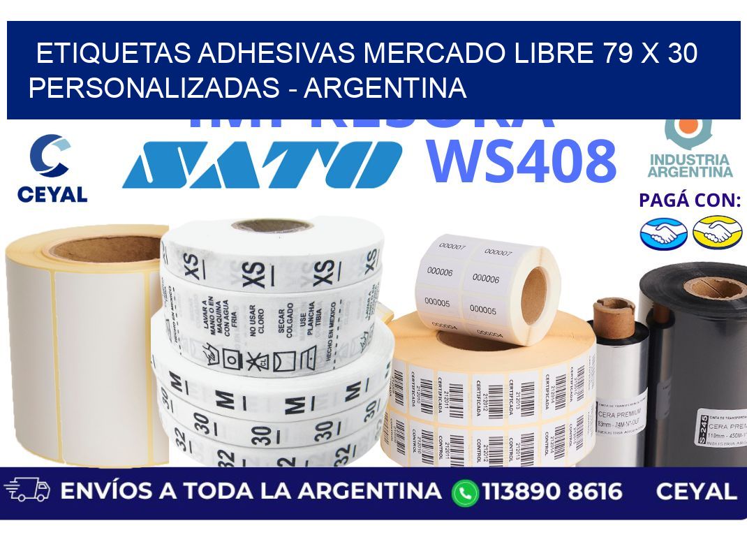 etiquetas adhesivas mercado libre 79 x 30 personalizadas – Argentina