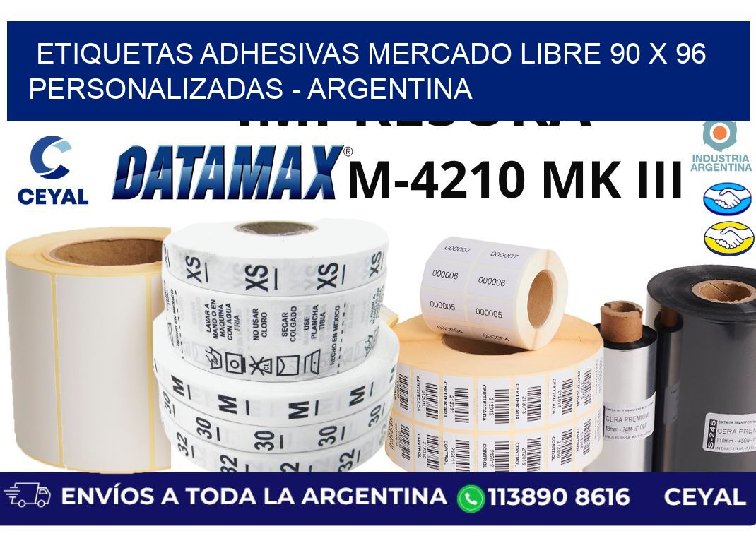 etiquetas adhesivas mercado libre 90 x 96 personalizadas - Argentina