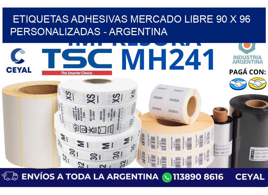 etiquetas adhesivas mercado libre 90 x 96 personalizadas - Argentina