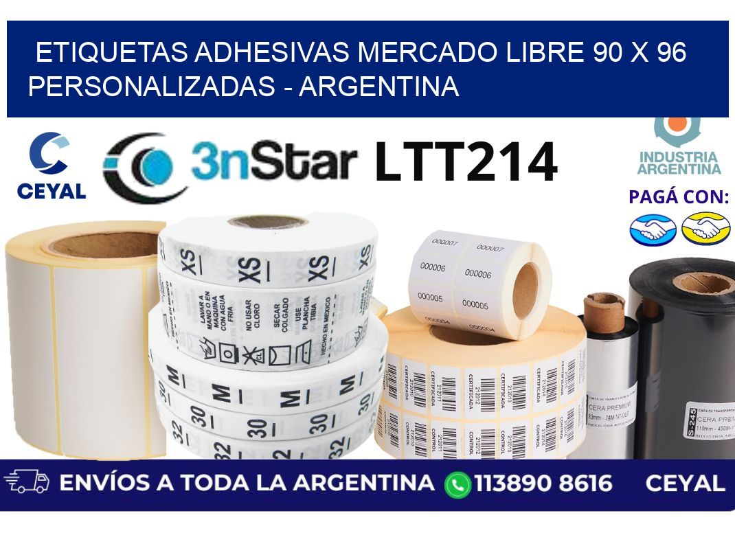 etiquetas adhesivas mercado libre 90 x 96 personalizadas – Argentina