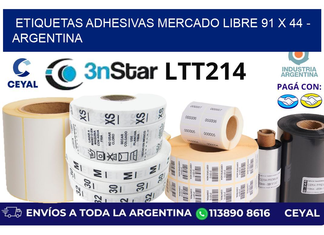 etiquetas adhesivas mercado libre 91 x 44 - Argentina