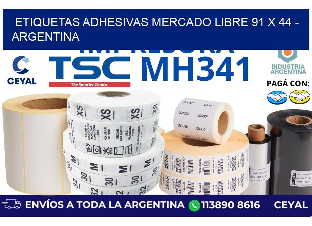 etiquetas adhesivas mercado libre 91 x 44 – Argentina