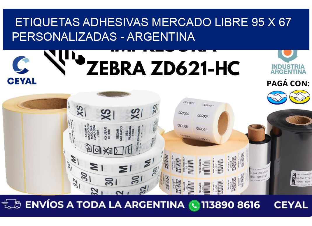 etiquetas adhesivas mercado libre 95 x 67 personalizadas – Argentina