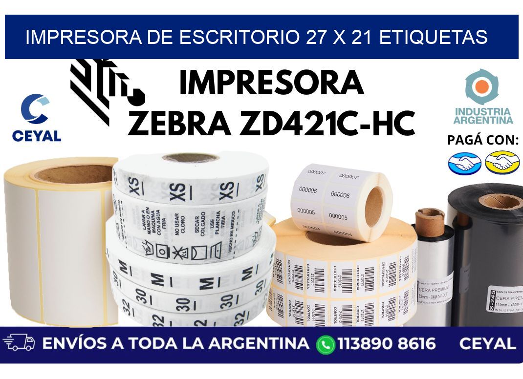 impresora de escritorio 27 x 21 etiquetas