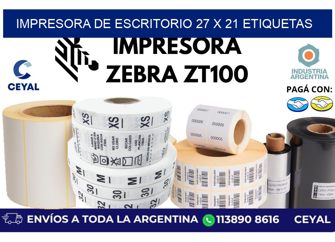 impresora de escritorio 27 x 21 etiquetas