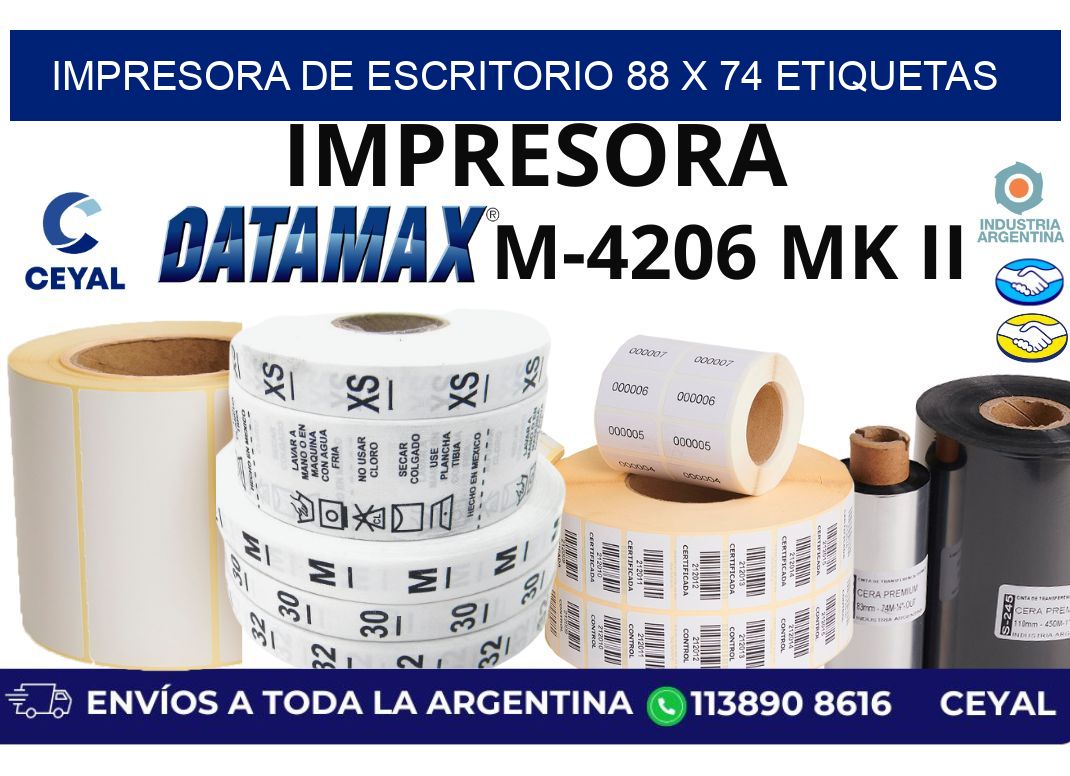 impresora de escritorio 88 x 74 etiquetas