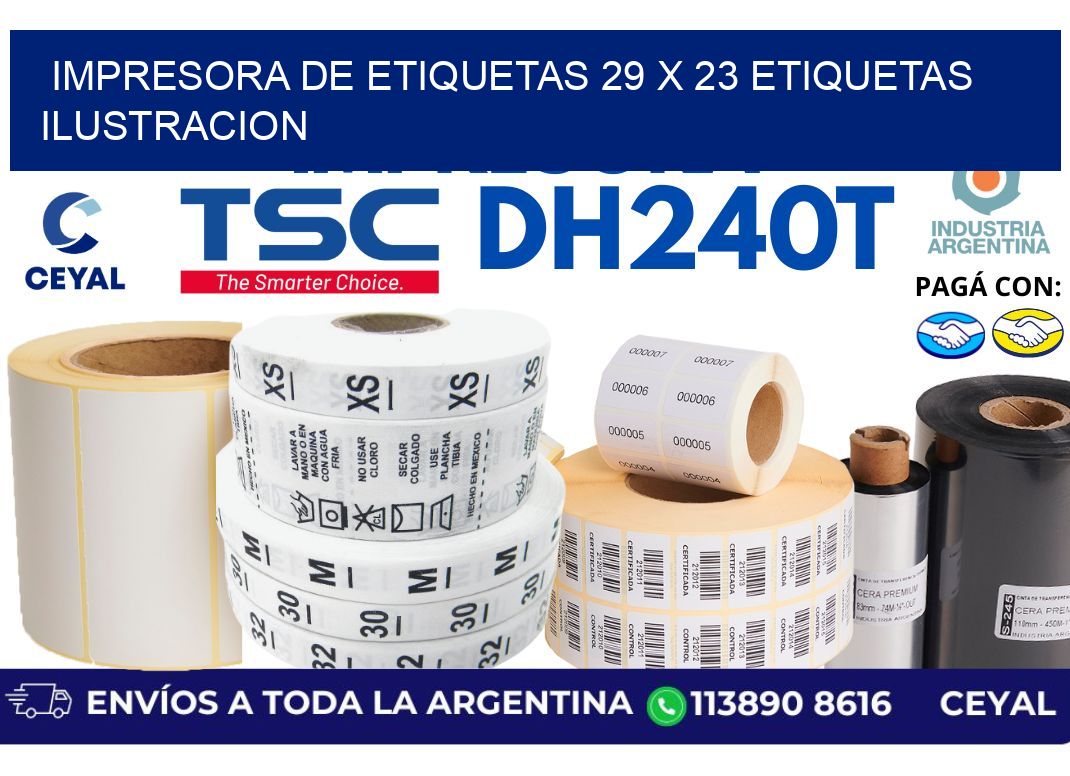 impresora de etiquetas 29 x 23 etiquetas ilustracion