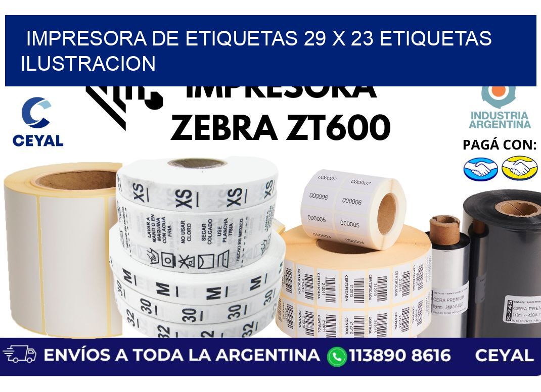 impresora de etiquetas 29 x 23 etiquetas ilustracion