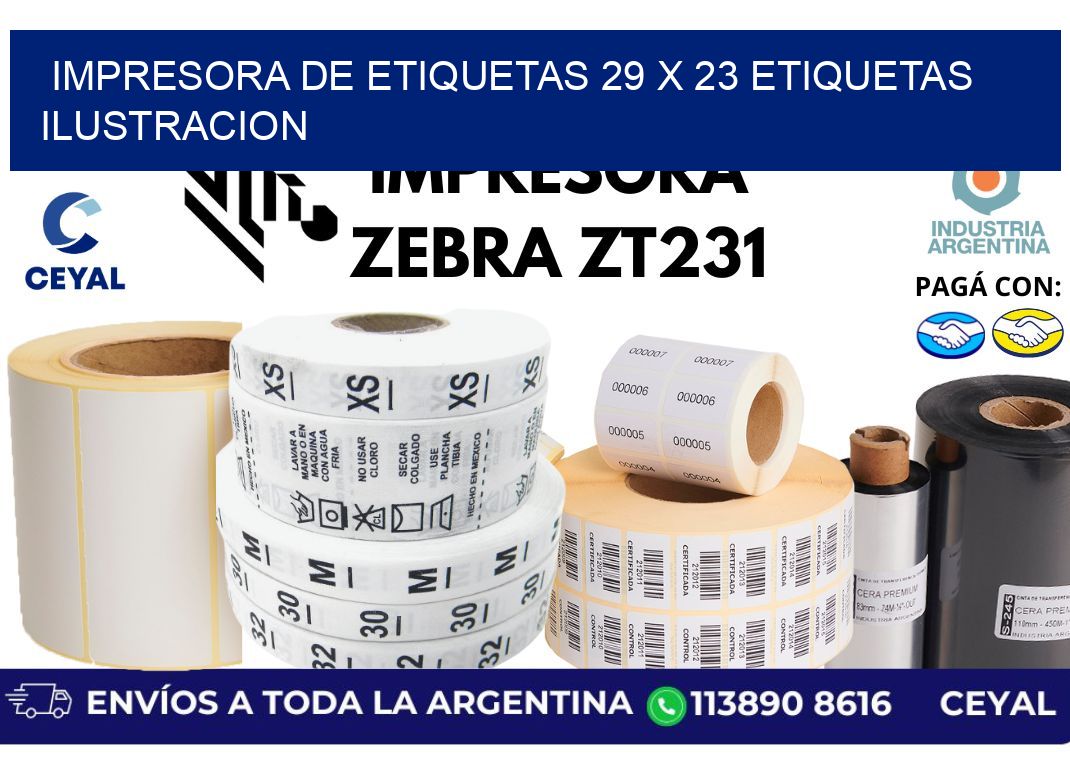 impresora de etiquetas 29 x 23 etiquetas ilustracion