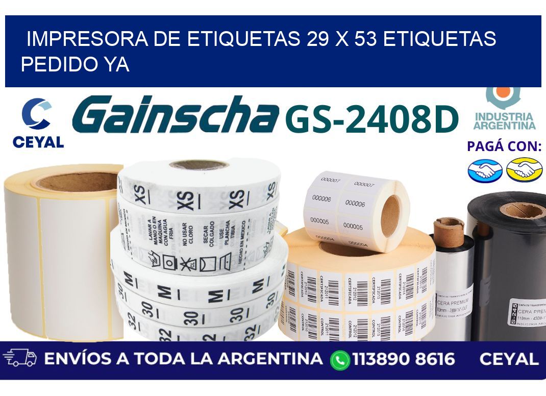 impresora de etiquetas 29 x 53 etiquetas pedido ya