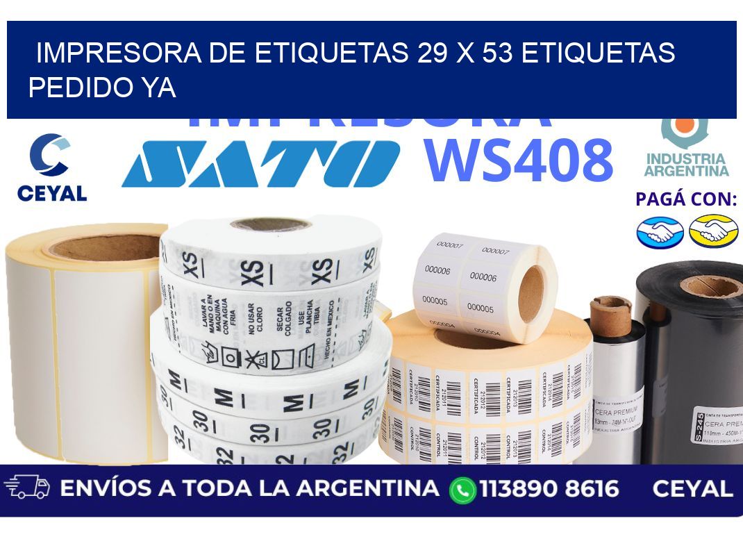 impresora de etiquetas 29 x 53 etiquetas pedido ya