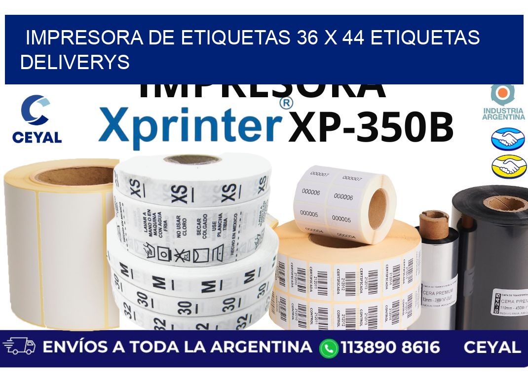 impresora de etiquetas 36 x 44 etiquetas deliverys