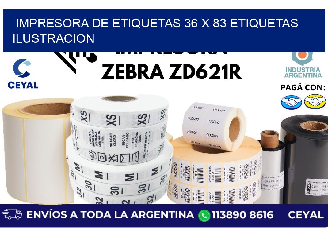 impresora de etiquetas 36 x 83 etiquetas ilustracion