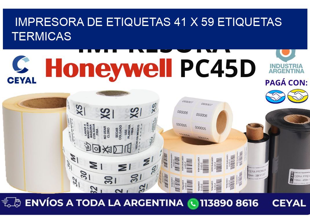 impresora de etiquetas 41 x 59 etiquetas termicas