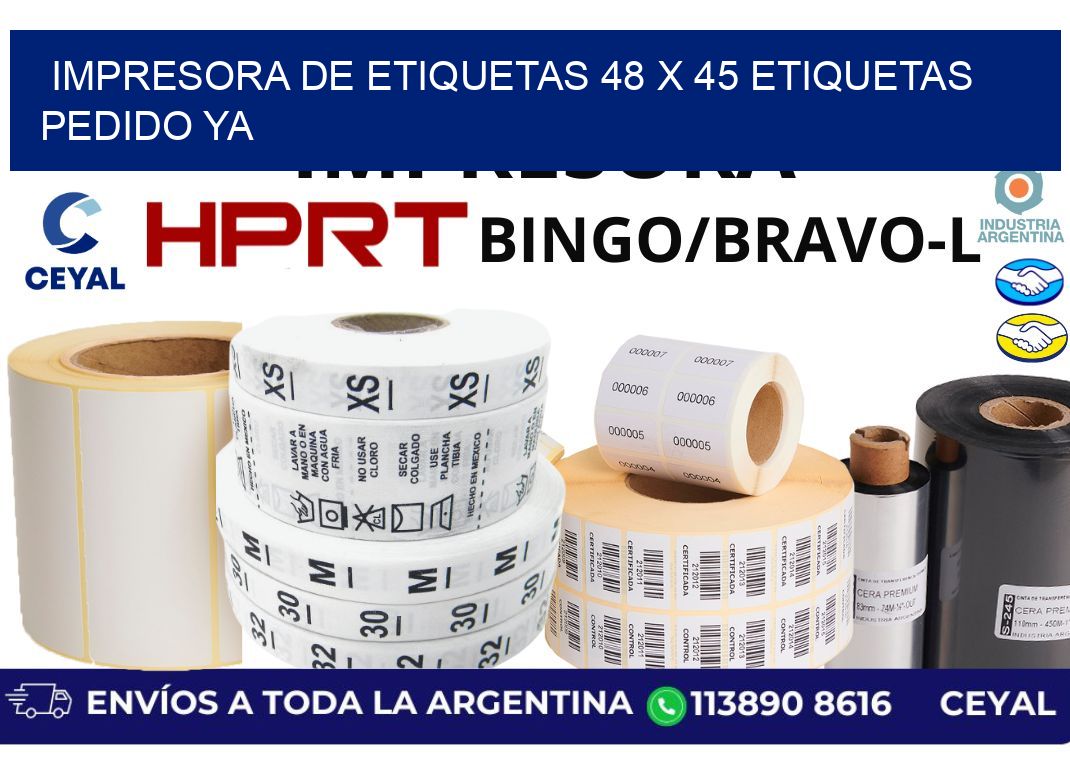 impresora de etiquetas 48 x 45 etiquetas pedido ya