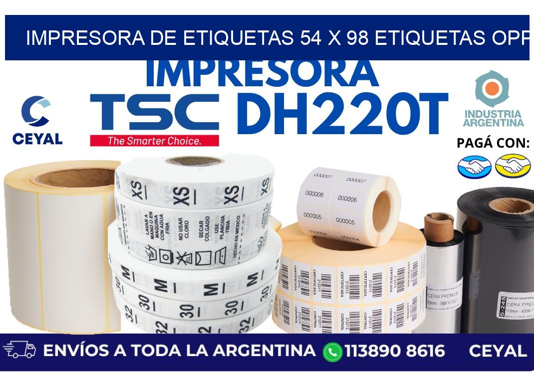 impresora de etiquetas 54 x 98 etiquetas opp
