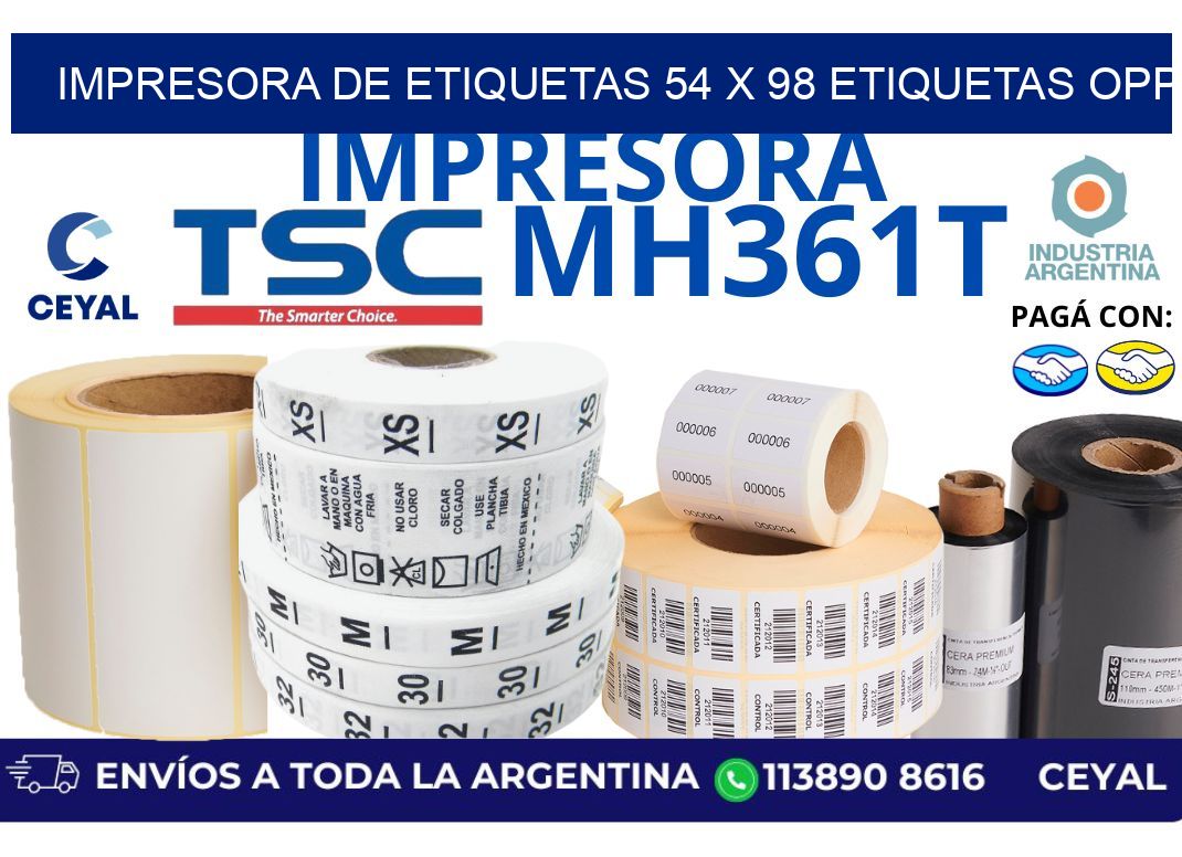 impresora de etiquetas 54 x 98 etiquetas opp