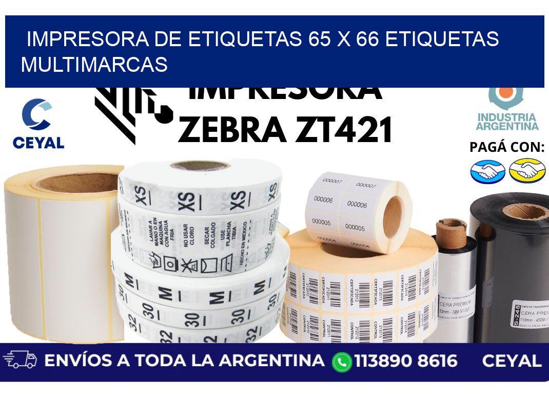 impresora de etiquetas 65 x 66 etiquetas multimarcas
