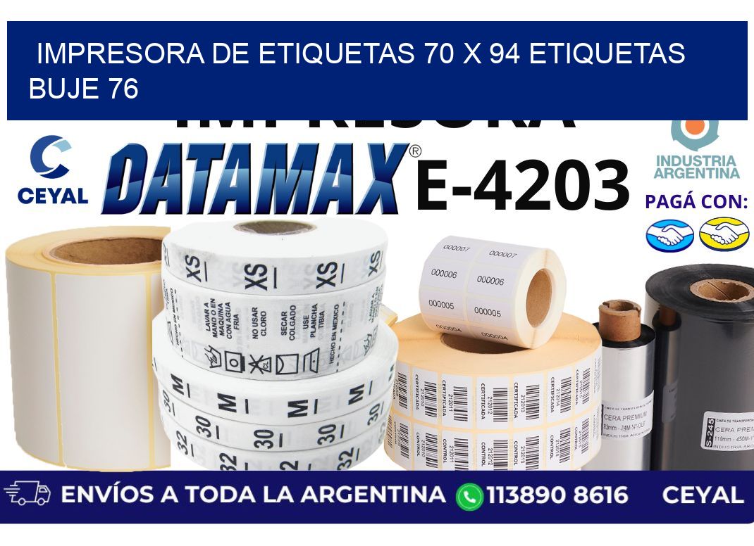 impresora de etiquetas 70 x 94 etiquetas buje 76