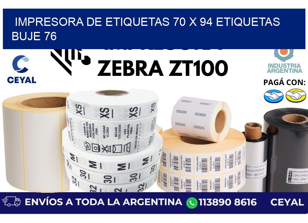 impresora de etiquetas 70 x 94 etiquetas buje 76
