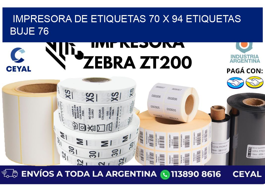 impresora de etiquetas 70 x 94 etiquetas buje 76