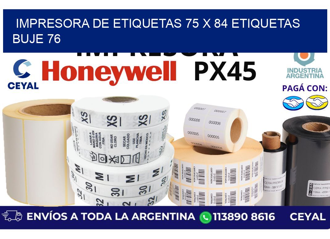 impresora de etiquetas 75 x 84 etiquetas buje 76