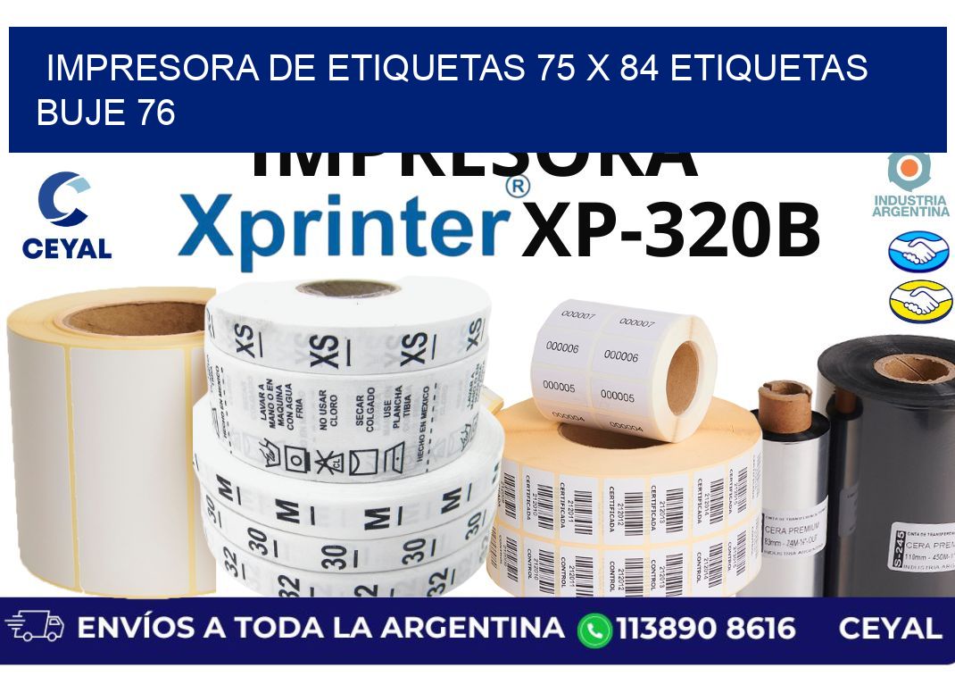 impresora de etiquetas 75 x 84 etiquetas buje 76