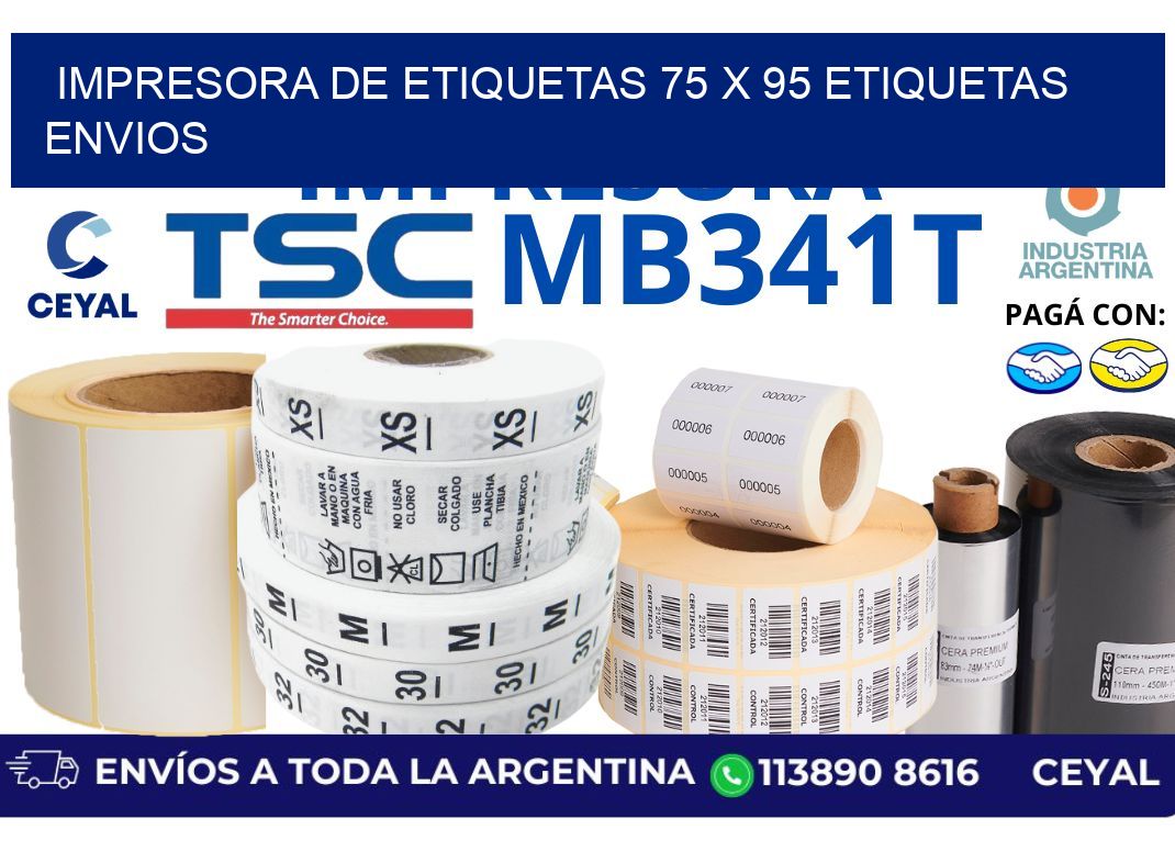 impresora de etiquetas 75 x 95 etiquetas envios