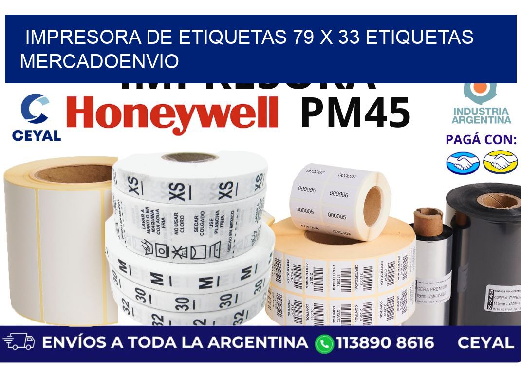 impresora de etiquetas 79 x 33 etiquetas mercadoenvio