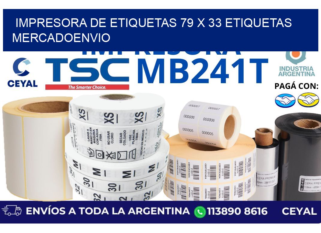 impresora de etiquetas 79 x 33 etiquetas mercadoenvio