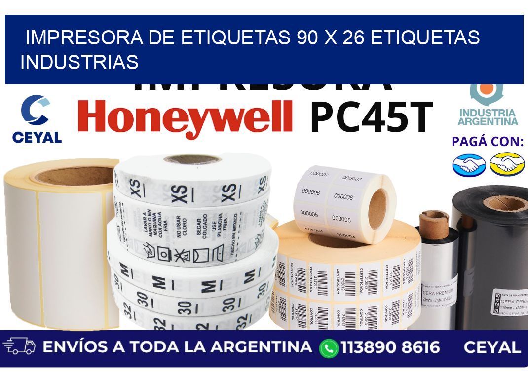 impresora de etiquetas 90 x 26 etiquetas industrias