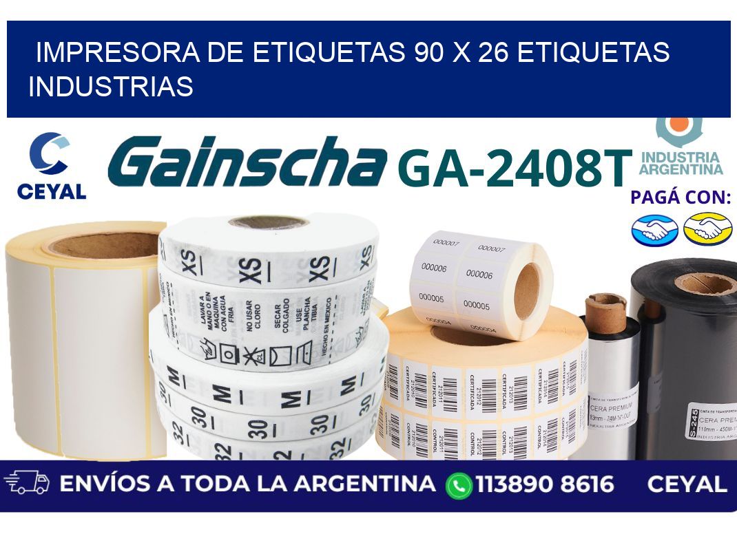 impresora de etiquetas 90 x 26 etiquetas industrias