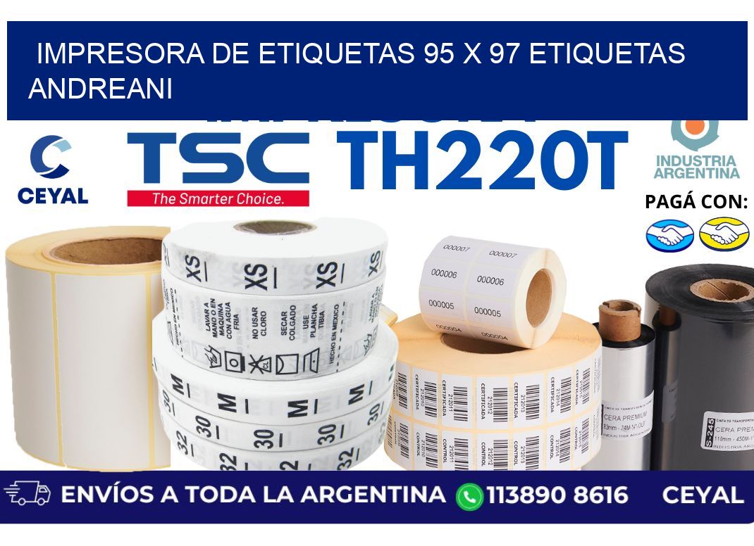 impresora de etiquetas 95 x 97 etiquetas andreani