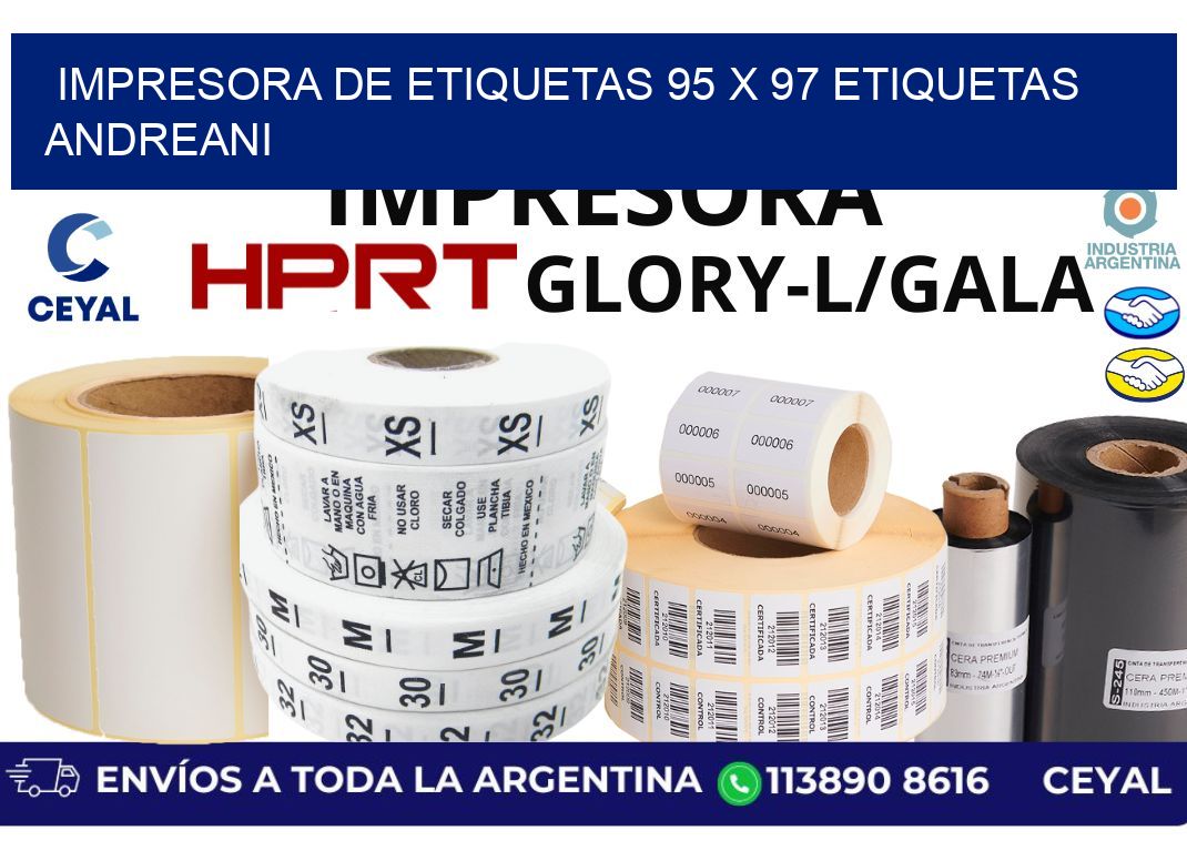 impresora de etiquetas 95 x 97 etiquetas andreani