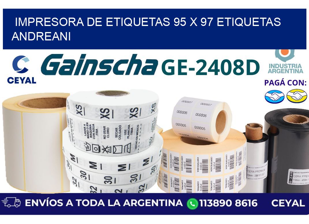 impresora de etiquetas 95 x 97 etiquetas andreani
