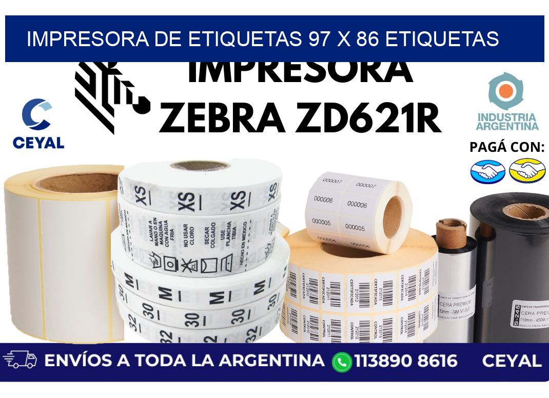 impresora de etiquetas 97 x 86 etiquetas