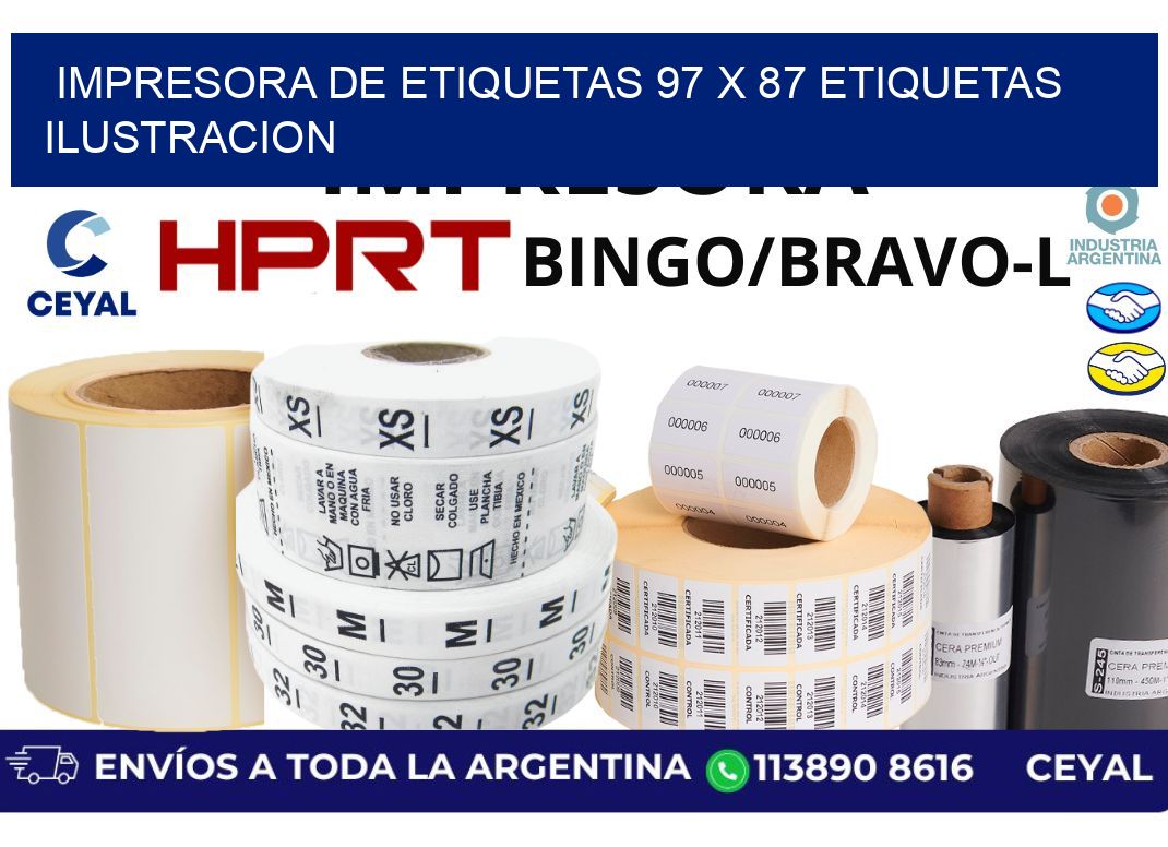 impresora de etiquetas 97 x 87 etiquetas ilustracion