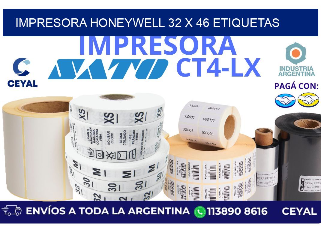 impresora honeywell 32 x 46 etiquetas