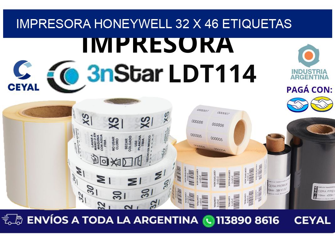 impresora honeywell 32 x 46 etiquetas