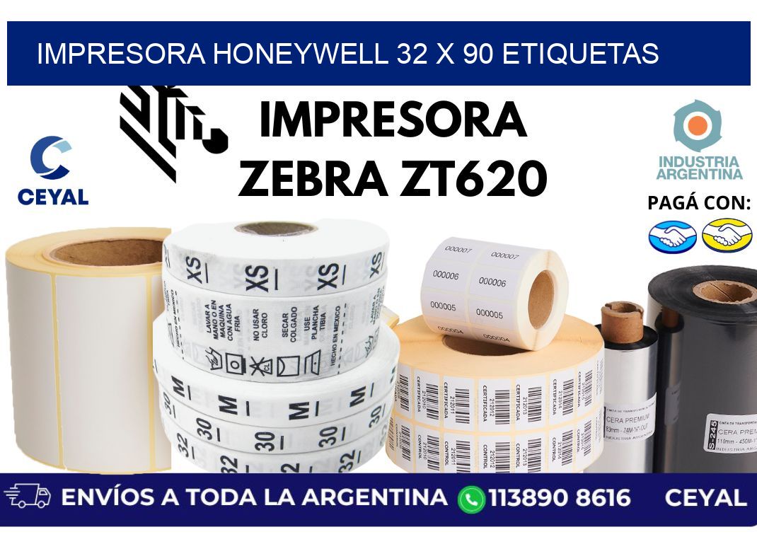 impresora honeywell 32 x 90 etiquetas