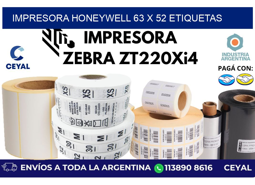 impresora honeywell 63 x 52 etiquetas