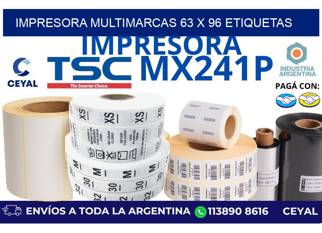 impresora multimarcas 63 x 96 etiquetas