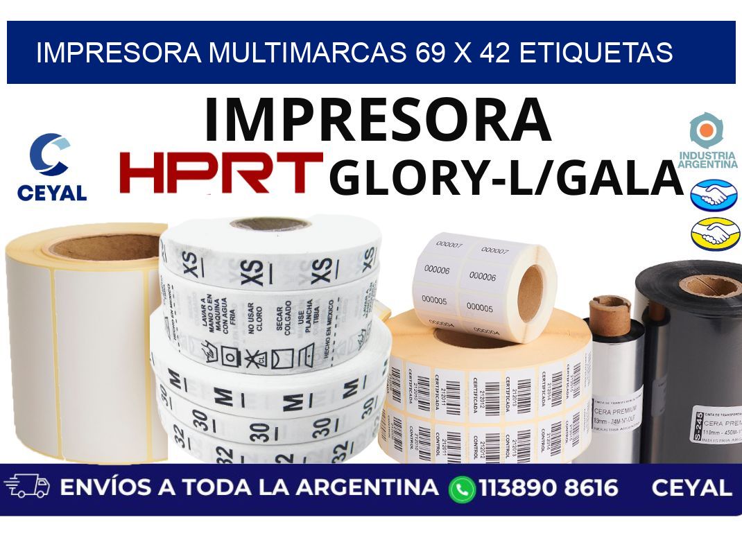 impresora multimarcas 69 x 42 etiquetas