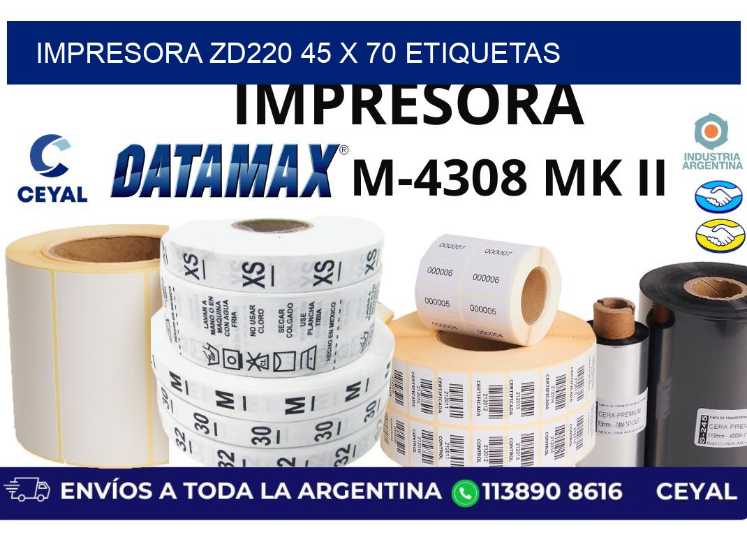 impresora zd220 45 x 70 etiquetas