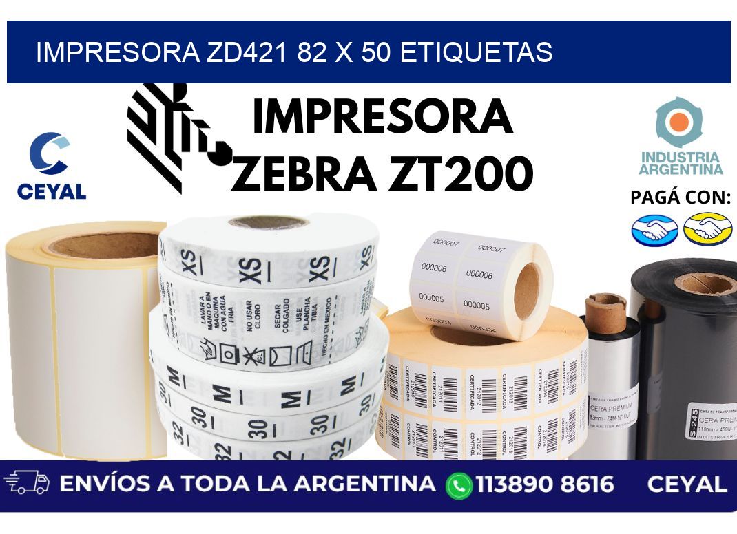 impresora zd421 82 x 50 etiquetas